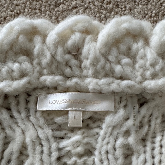 LoveShackFancy Cream Cable Knit Sweater - Picture 2 of 6
